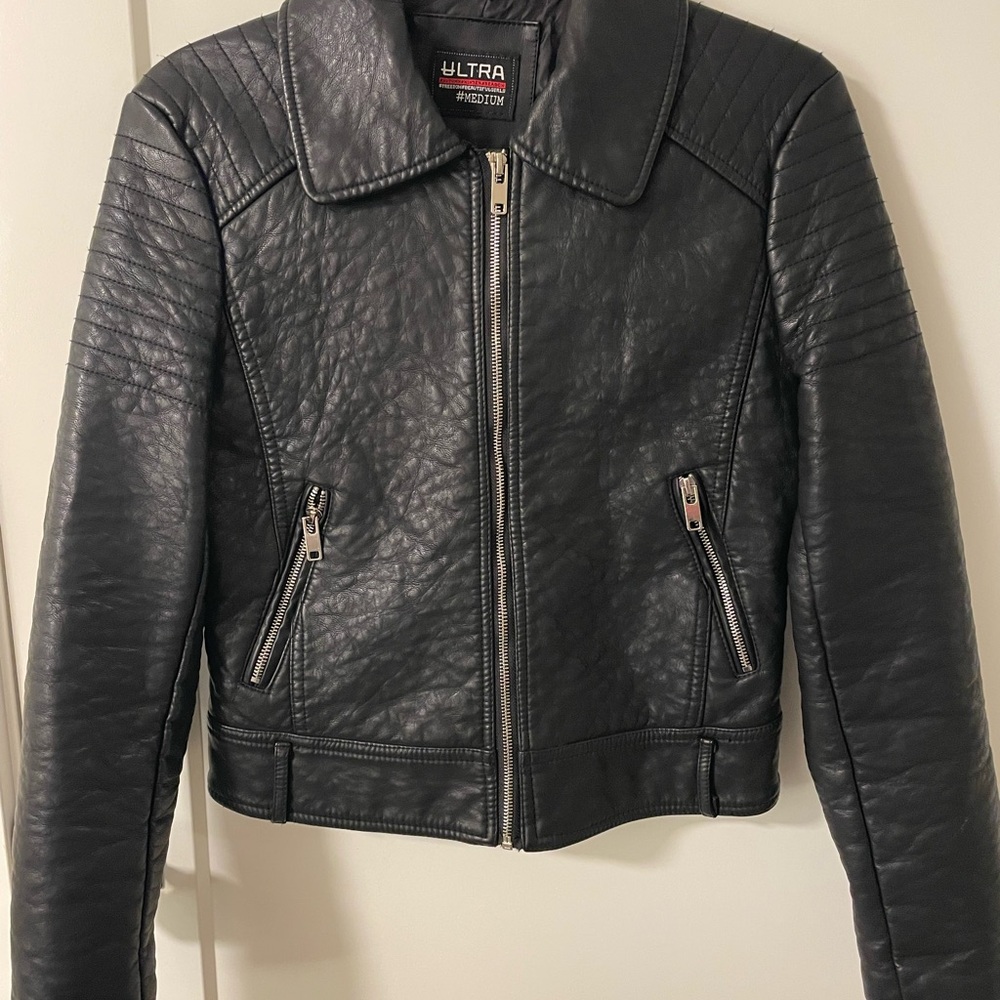 Black leather jacket
